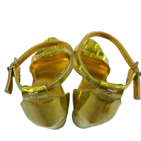 NWOT Sam Edelman Yaro Mimosa Gold Block Heel Ankle Strap Sandals Size 7.5M - Picture 9 of 16